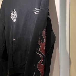 Black Hoodie with Flame Design.  DARC SPORT